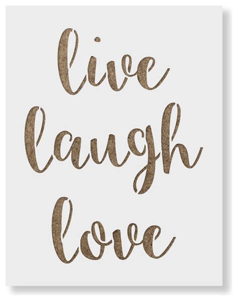 Live Laugh Love Stencil on Reusable Mylar for Crafts - Contemporary - Wall Stencils - by Stencil ...