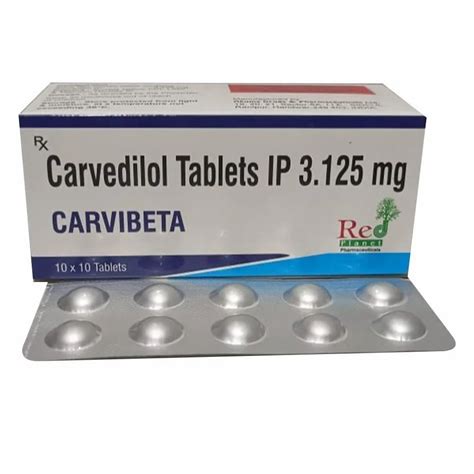 3.125 mg Carvedilol Tablets IP, Grade Standard: Medicine Grade at Rs 130/box in Bhiwadi