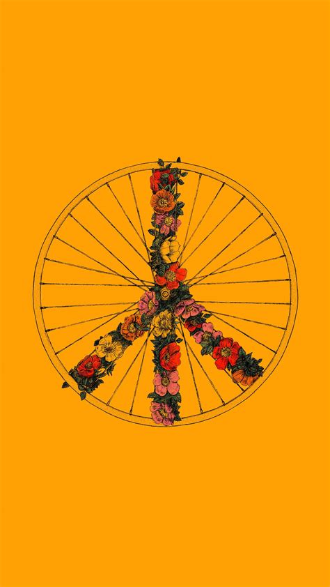 Download Yellow Floral Peace Wheel Wallpaper | Wallpapers.com