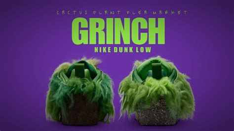 GRINCH 2022 Cactus Plant Flea Market x Nike Dunk Low FAUX FUR DETAILED LOOK - YouTube