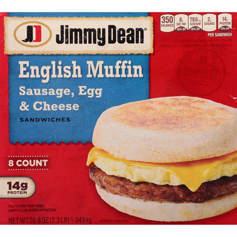 Jimmy Dean® Sausage, Egg & Cheese English Muffin Sandwiches, 8 Count ...