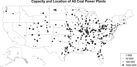 Coal plants in the contiguous United States - Vivid Maps