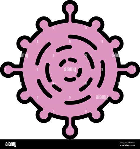 Adenovirus icon. Outline adenovirus vector icon color flat isolated ...