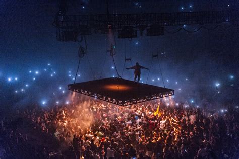 Photos: Kanye West floats into Seattle on a suspended stage | Seattle ...