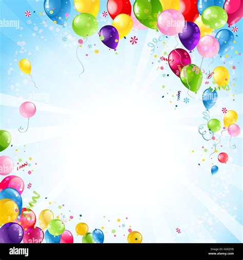 Feliz cumpleaños con globos de fondo Imagen Vector de stock - Alamy