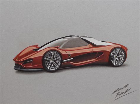 Marcello Barenghi: Amazing Ferrari Xezri realistic drawing