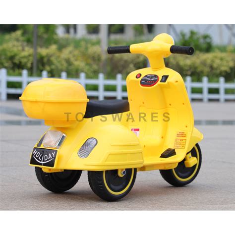 ELECTRIC MINI BIKE KIDS RIDE ON VESPA 6V WITH REMOTE CONTROL LED HEAD ...