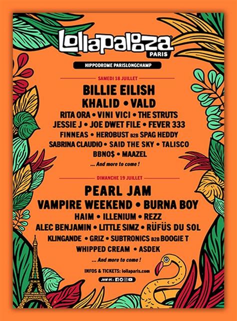 Lollapalooza Paris Announces 2020 Lineup Featuring Pearl Jam, Vampire Weekend and Billie Eilish ...