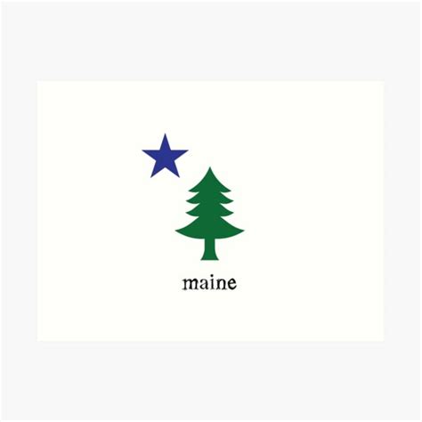 Old Maine State Flag Art Prints | Redbubble