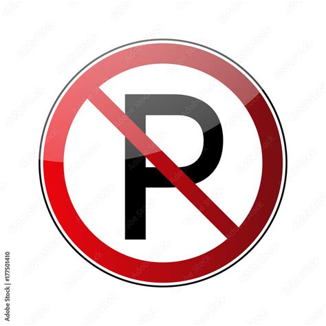 No parking sign. Forbidden red road sign isolated on white background ...