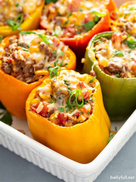 Stuffed Bell Peppers {easy recipe!} - Belly Full