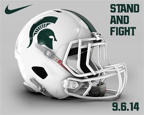 Michigan State Football | Football helmets, Football helmet design, Msu ...