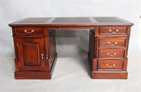 Solid Mahogany Home Office Desk 5 drawers Antique Reproduction Design Pre-Order | Turendav ...