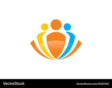 Abstract people group logo Royalty Free Vector Image