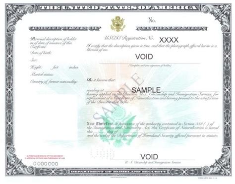 Certificate of Naturalization N-550