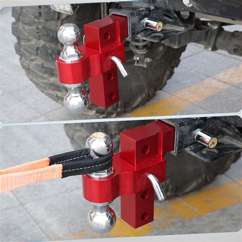 6061 Aluminum 6'' Adjustable Trailer Towing Hitch 2" & 2-5/16'' Dual ...