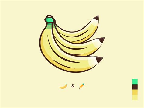 Banana & Pencil - illustration by Giorgi Makatsaria on Dribbble