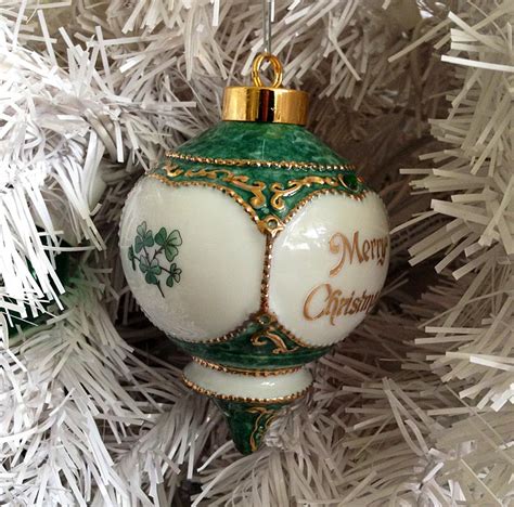 Irish Christmas Ornament - Merry Christmas with Shamrocks Ornament at ...