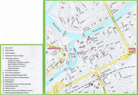 Stadtplan von Györ | Detaillierte gedruckte Karten von Györ, Ungarn der Herunterladenmöglichkeit