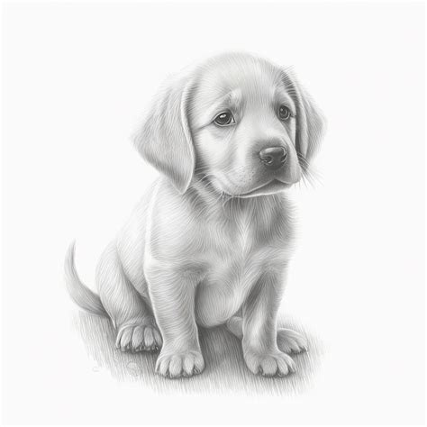 Premium Photo | Pencil sketch drawing cute dog animal AI Generated