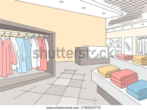 Shop Store Interior Graphic Color Sketch Stock Vector (Royalty Free) 1780024772 | Shutterstock