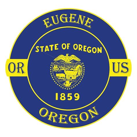 Premium Vector | Eugene oregon flag usa travel souvenir seal stamp badge sticker logo vector ...