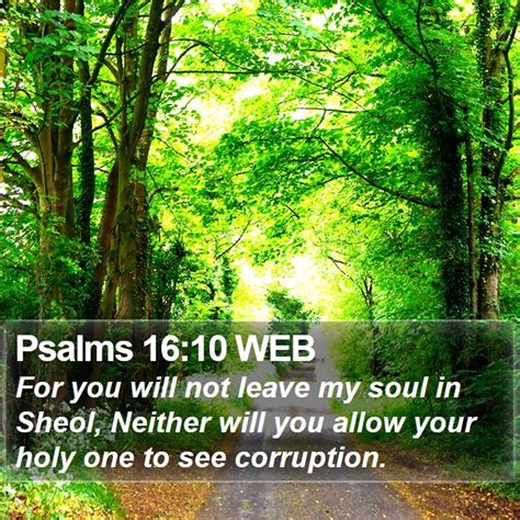 Psalms 16:10 WEB - For you will not leave my soul in Sheol, Neither