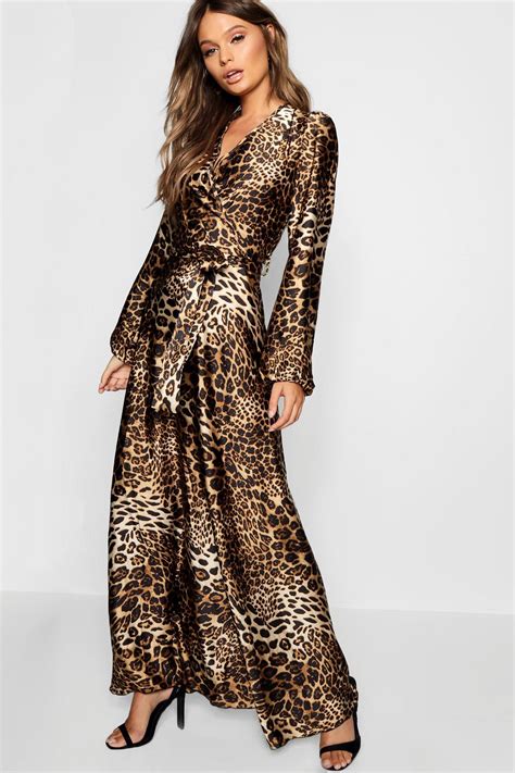 Leopard Print Satin Maxi Dress | Leopard print dress, Satin maxi dress, Maxi dress