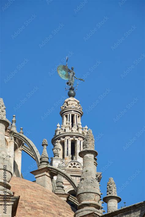 Seville, Andalusia, Spain, Europe. Famous tower of Giralda, Islamic architecture built by the ...