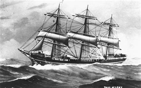 File:StateLibQld 1 141727 Drawing of the ship Pass of Leny as a three masted square rigged ...