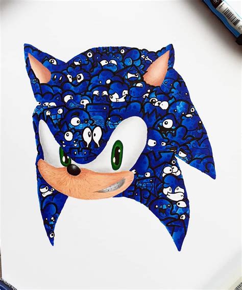 Sonic The Hedgehog Doodle Art Drawing | Doodle art, Art drawings ...