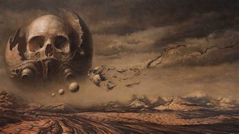 digital art, Artwork, Skull, Planet, Clouds, Nature, Painting, Album covers, Fantasy art ...