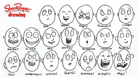 How to draw 20 different emotions | Different emotions, Emotion faces, Drawing expressions