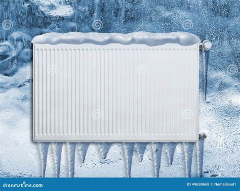 Frozen heating radiator stock photo. Image of closeup - 49630668