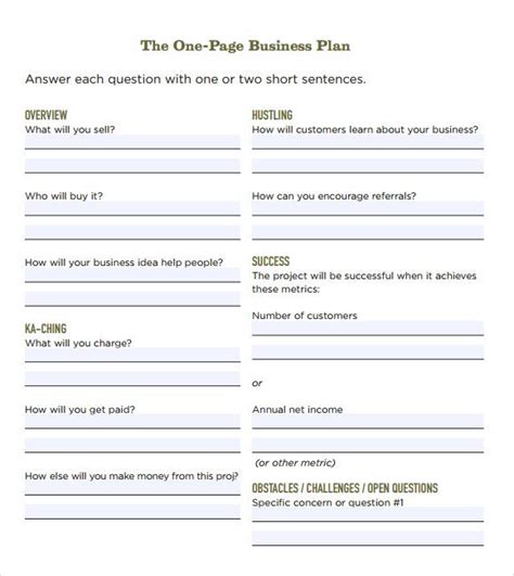 20 Creative Business Plan Template