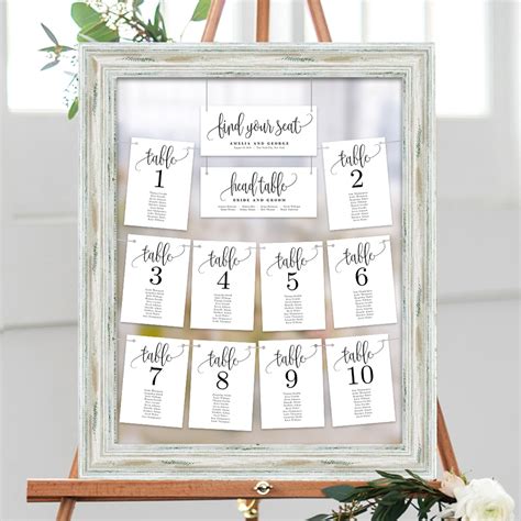 Wedding Seating Chart Cards Template Modern Calligraphy Denmark | ubicaciondepersonas.cdmx.gob.mx