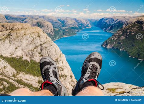 Norway fjord hiking stock image. Image of adventure, famous - 43464885