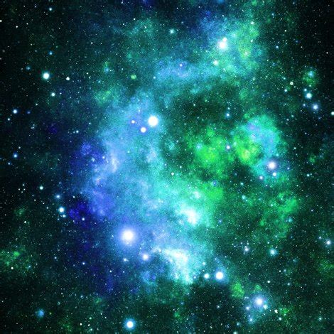 Blue Green Space Stars wallpaper - inspirationz - Spoonflower