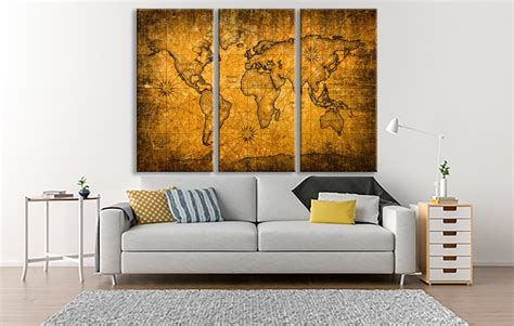 World Map Canvas Old World Map Wall Decor Vintage World Map - Etsy