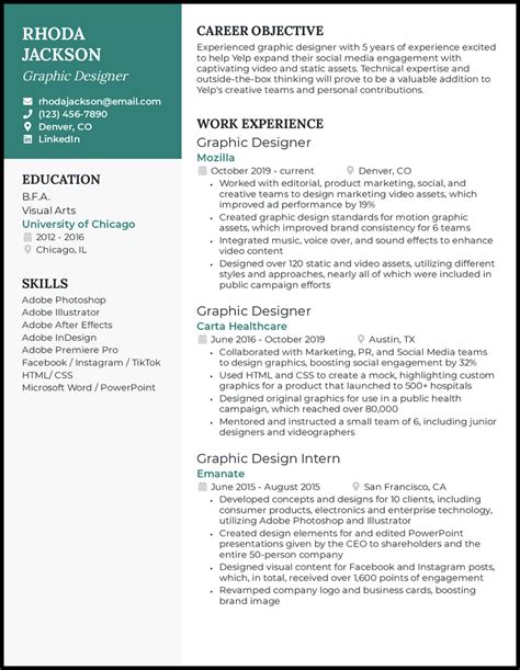 Graphic Designer Resume Inspiration