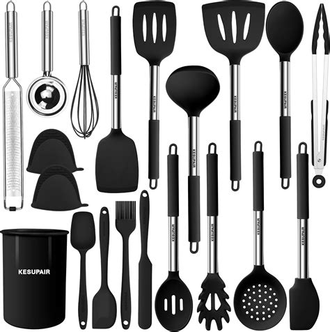 Amazon.com: KESUPAIR Silicone Kitchen Utensils Set, 20 pcs Cooking ...