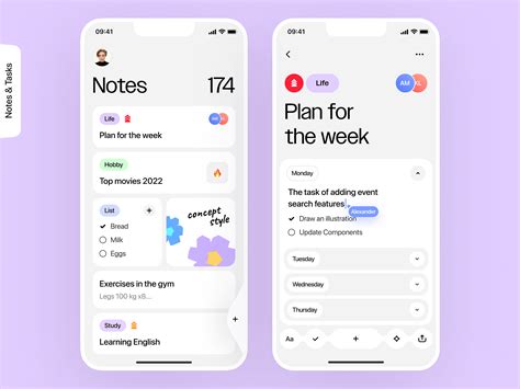 Notes & Tasks by Denis Zhukov on Dribbble