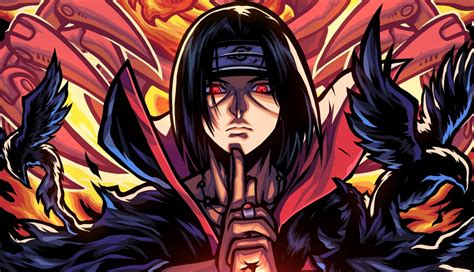 1336x768 Resolution Itachi Uchiha Cool Digital Art Naruto HD HD Laptop Wallpaper - Wallpapers Den