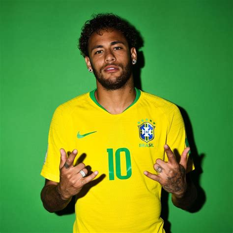 SOCHI, RUSSIA - JUNE 12: Neymar Jr of Brazil poses during the official FIFA World Cup 2018 ...