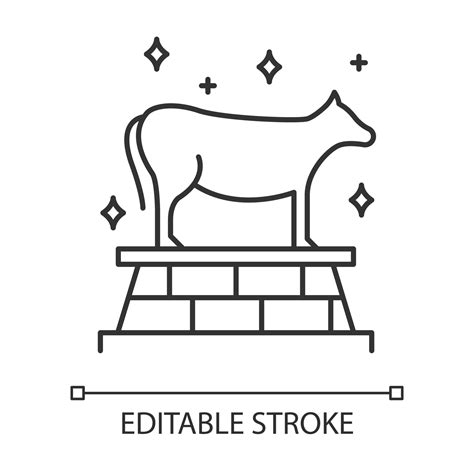 Golden Calf Bible story linear icon. Animal idol, bull representation. Exodus Biblical narrative ...