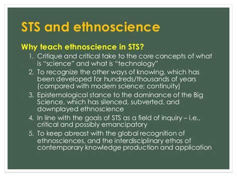 Ethnoscience and STS