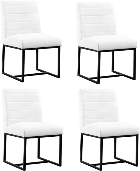 Amazon.com - Locus Bono Upholstered Dining Chairs Set of 4, Linen ...
