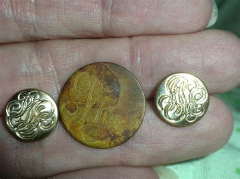 Antique Buttons Civil War Era Buttons Monogramed buttons | Etsy