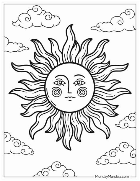 Printable Sun Coloring Pages