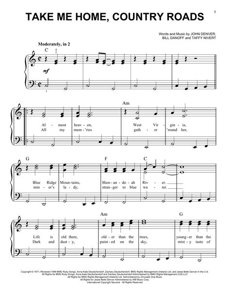 Take Me Home, Country Roads | Sheet Music Direct